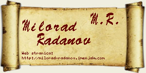 Milorad Radanov vizit kartica